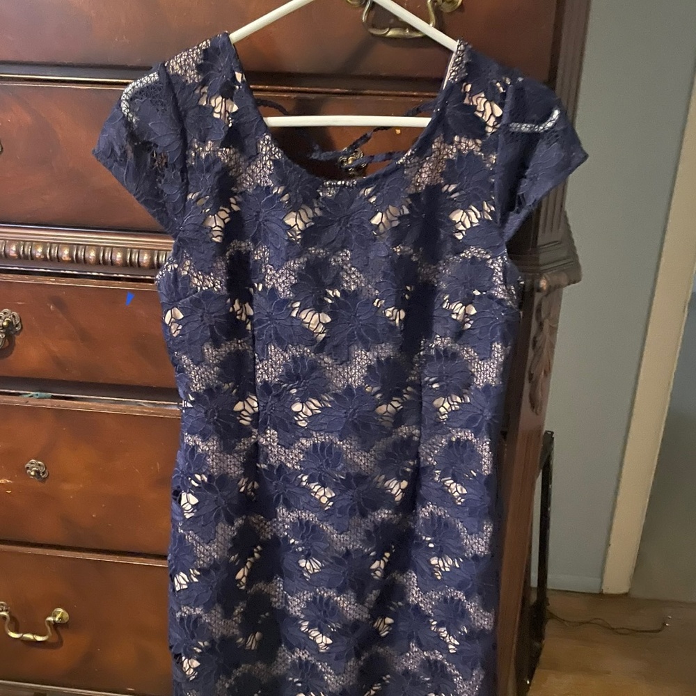 Blue lace dress